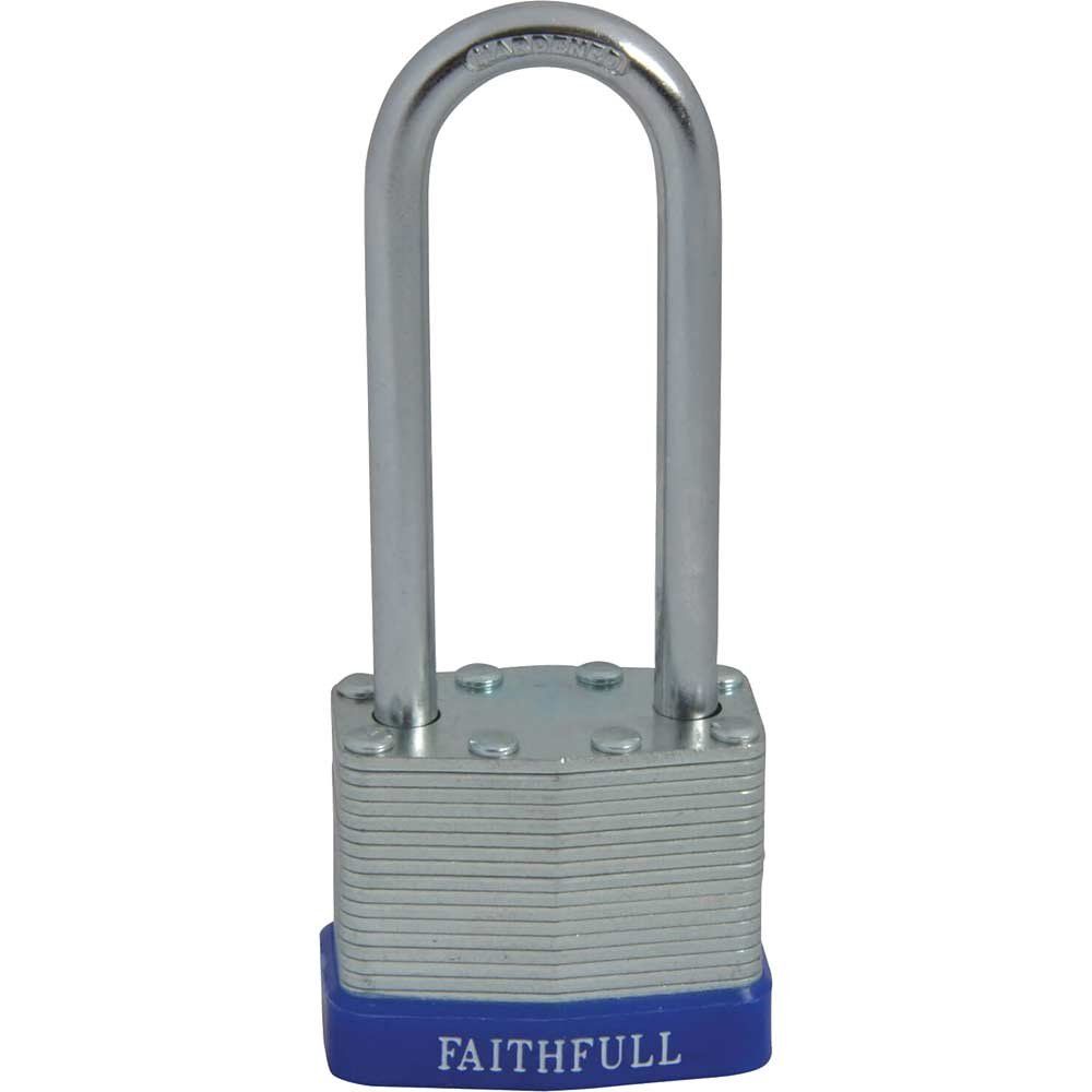 Faithfull QC0140-LS Laminated Steel Padlock 40Mm Long Shackle 3 Keys - Image 1
