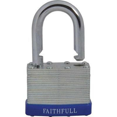 Faithfull QC0150 Laminated Steel Padlock 50Mm 3 Keys