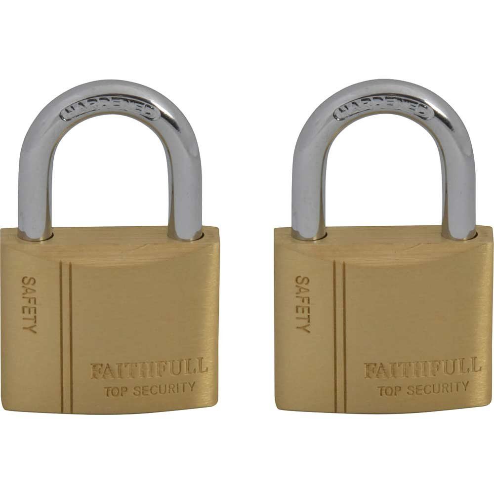 Faithfull BC04 Brass Padlock Keyed Alike 2 X 40Mm - Image 1