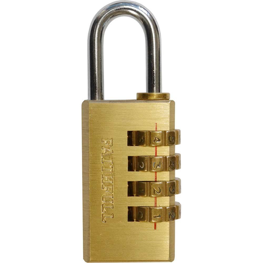 Faithfull NL11 Brass Combination Padlock 20Mm - Image 1