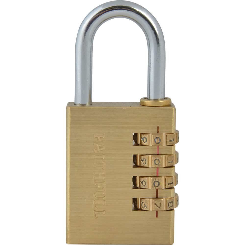 Faithfull NL11 Brass Combination Padlock 38Mm - Image 1