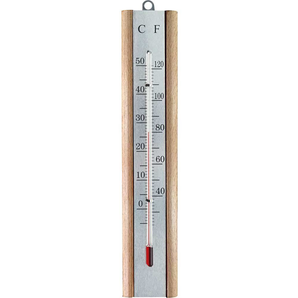 Faithfull Thermometer Wall Beech Silver 200Mm - Image 1