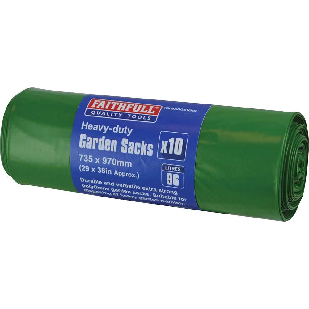 Faithfull Heavy-Duty Strong Garden Sacks (Roll 10) - Image 1