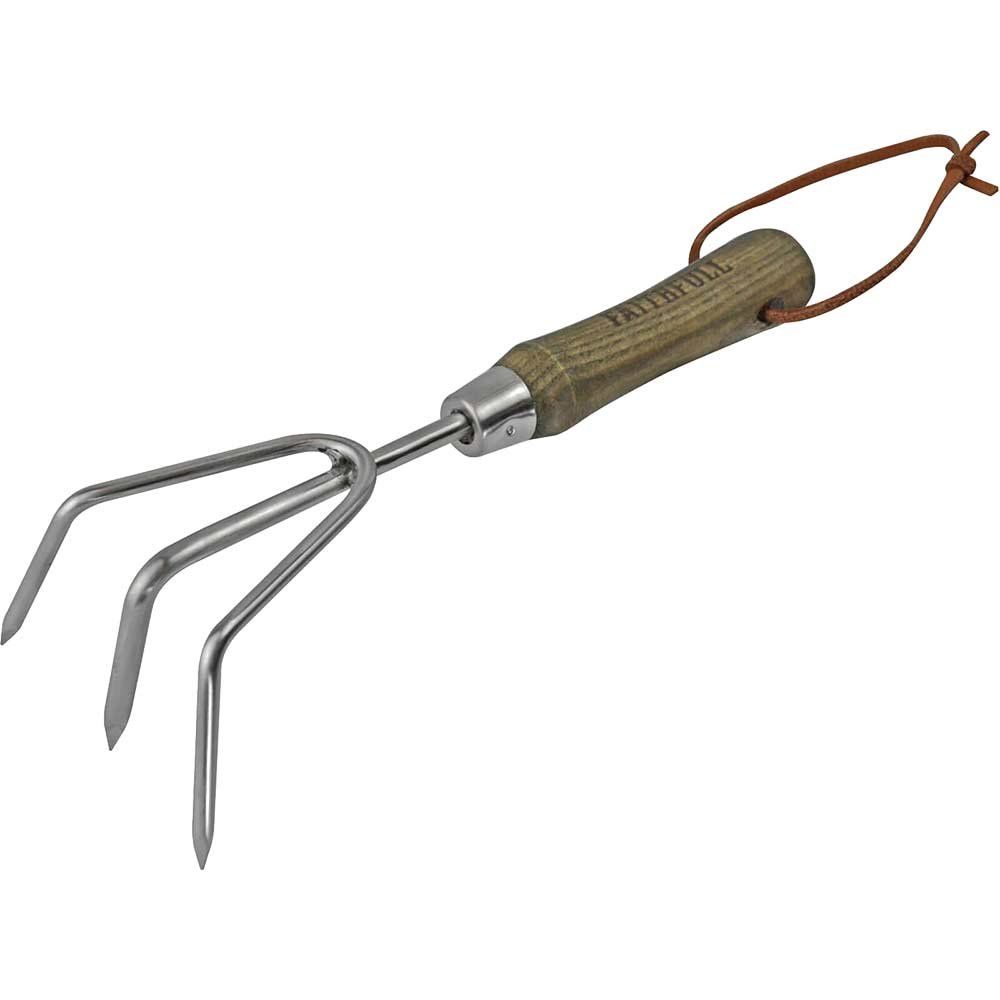 Faithfull RI13-VRSSHCWH Prestige Stainless Steel Hand Cultivator Ash Handle - Image 1