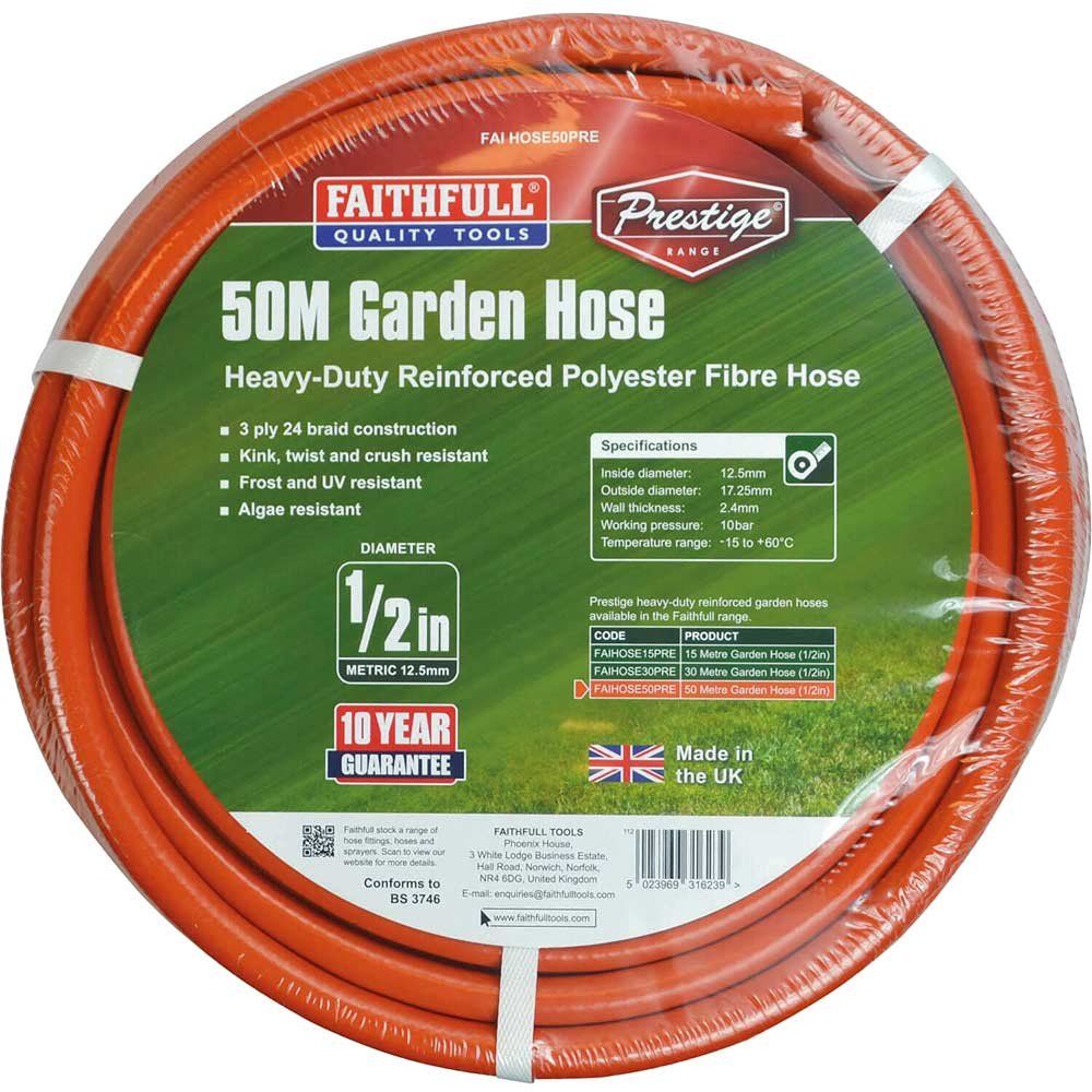 Faithfull CT072023108BOGYS03 Prestige Heavy-Duty Garden Hose 50M 12.5Mm (1/2In) Diameter - Image 1