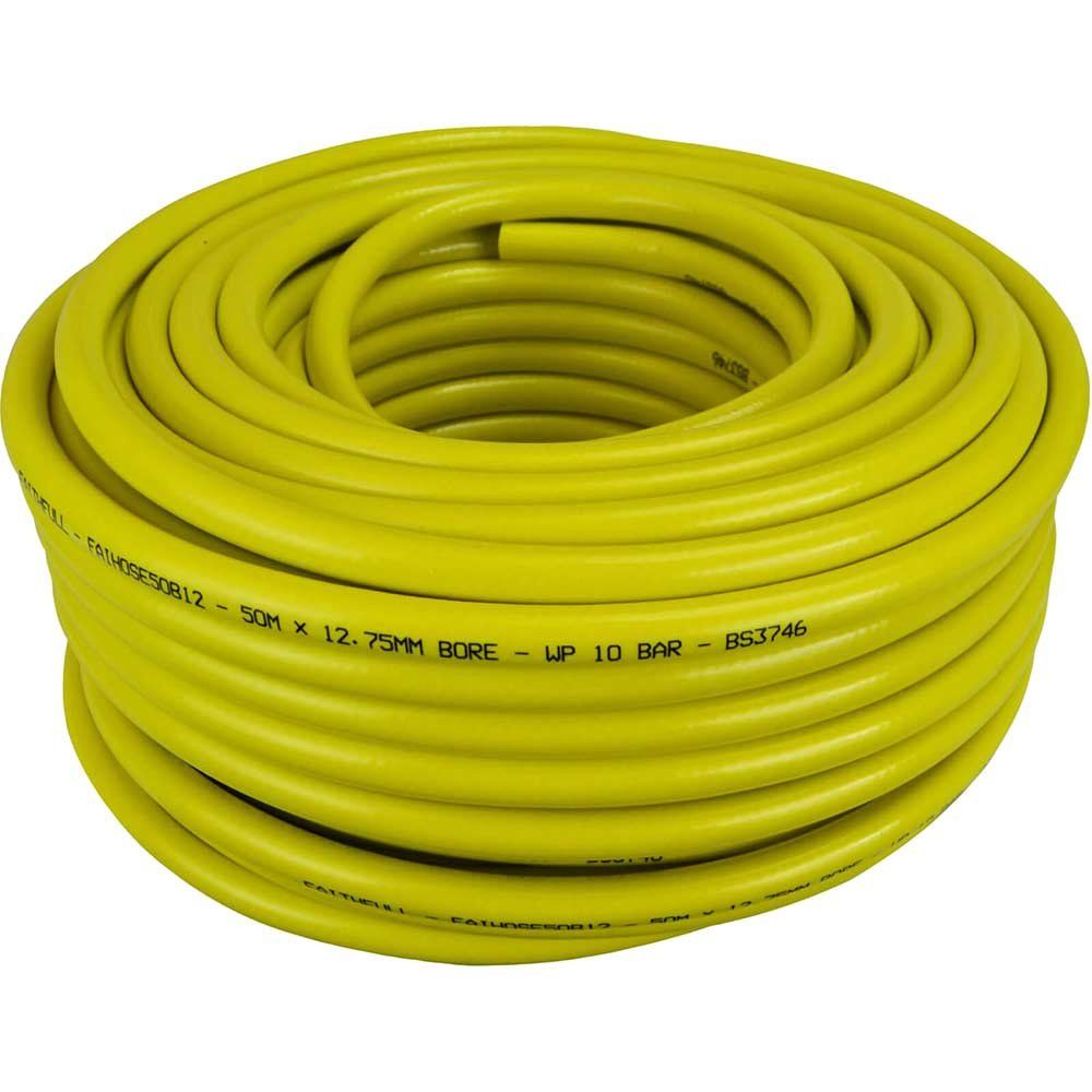Faithfull CT072023108BKYE02 Heavy-Duty Reinforced Builderfts Hose 50M 12.5Mm (1/2In) Diameter - Image 1