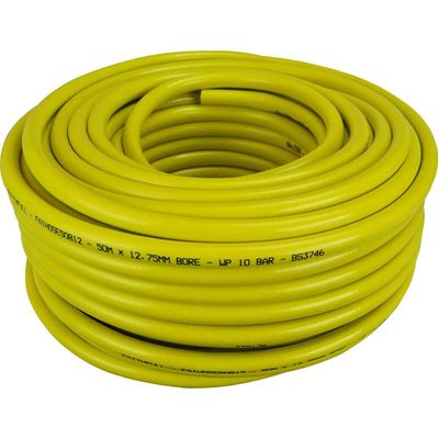 Faithfull CT072023108BKYE02 Heavy-Duty Reinforced Builderfts Hose 50M 12.5Mm (1/2In) Diameter