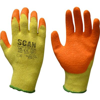 Scan Knitshell Latex Palm Gloves - M (Pack 12) Size 8