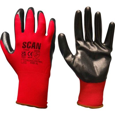 Scan N1501R Nitrile Coated Knitted Gloves - Xxl (Size 11)