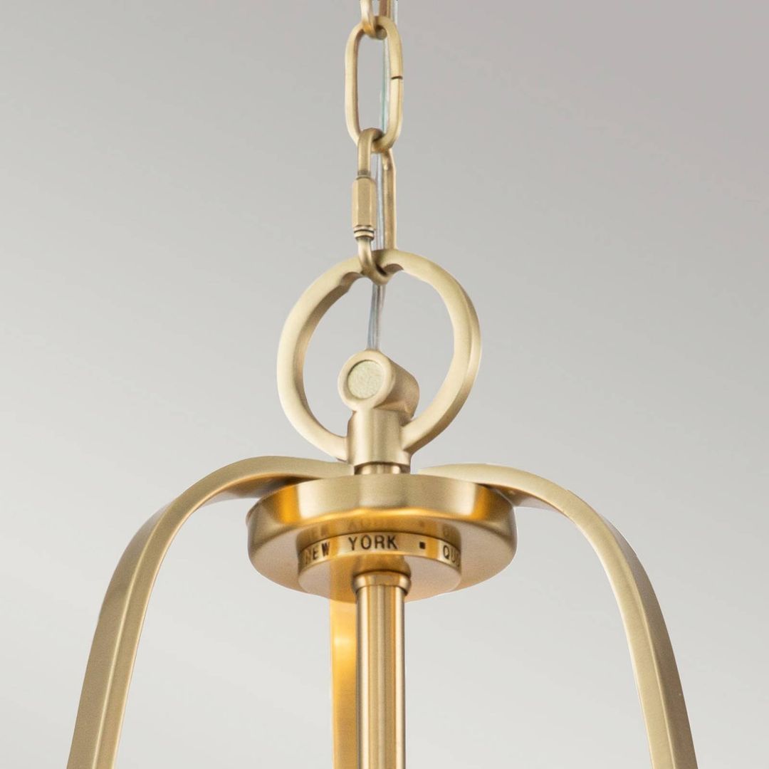 QUOIZEL Gotham hanging light, fabric, brushed brass - Image 1