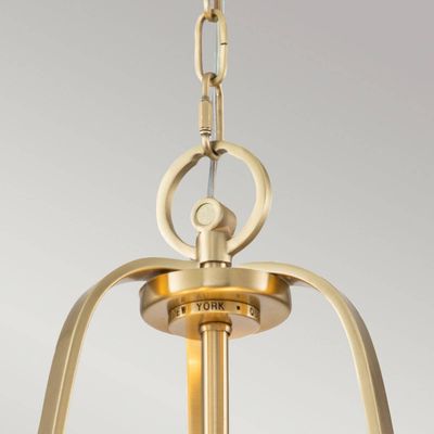 QUOIZEL Gotham hanging light, fabric, brushed brass
