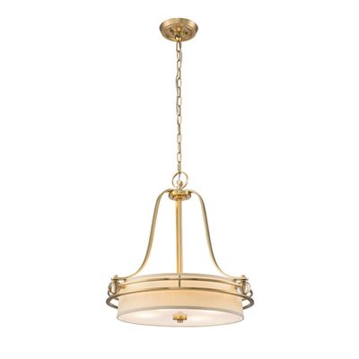 QUOIZEL Gotham hanging light, fabric, brushed brass - Thumbnail 2