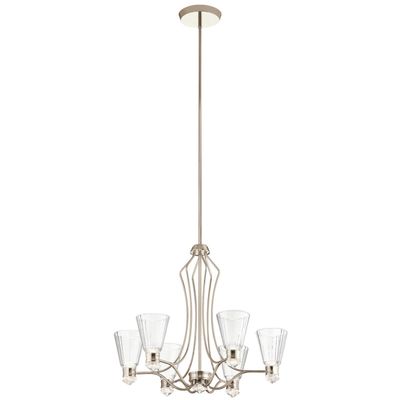 Quintiesse Kayva LED pendant light, IP44, 6-bulb, polished nickel - Thumbnail 2