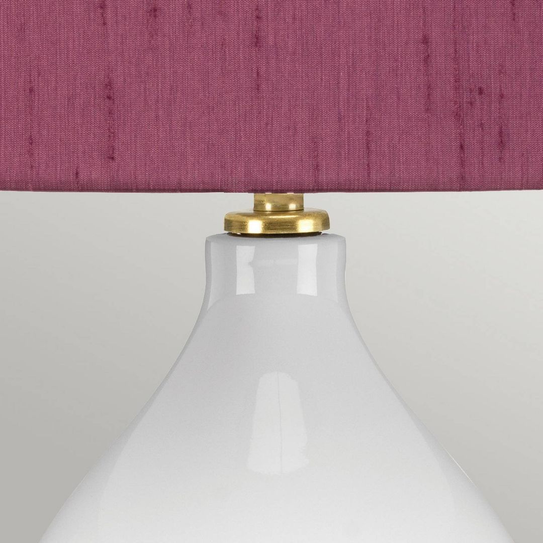 Elstead Isla fabric table lamp antique brass/purple - Image 1