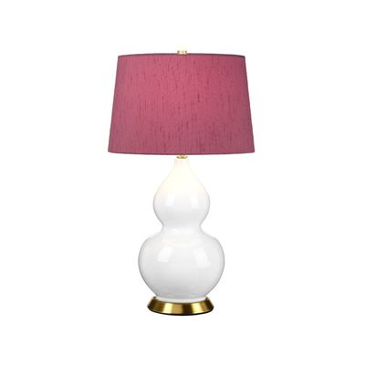 Elstead Isla fabric table lamp antique brass/purple - Thumbnail 2