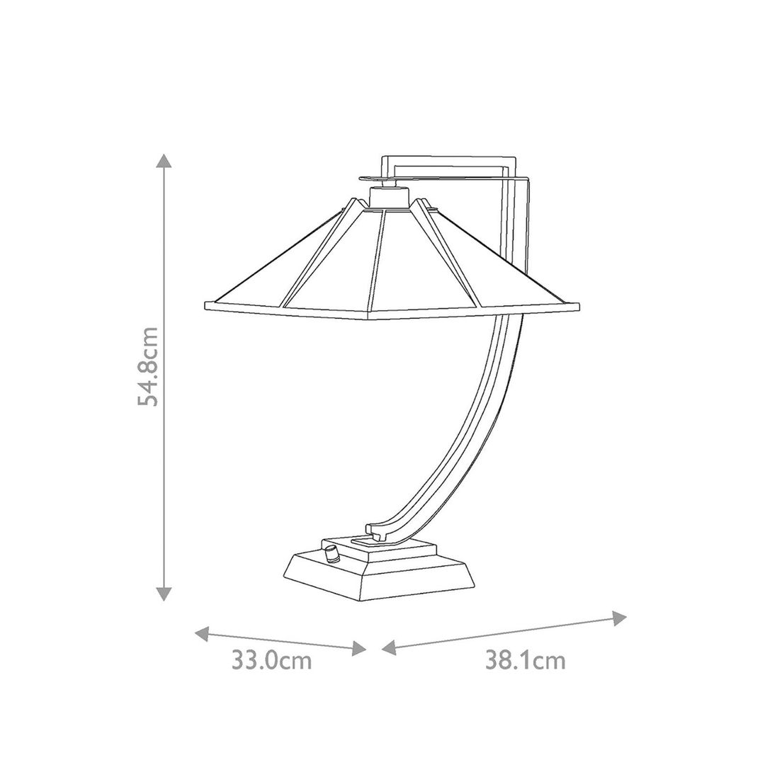 QUOIZEL Pomeroy table lamp, height 55 cm, bronze, glass, steel - Image 1