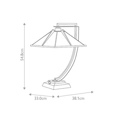 QUOIZEL Pomeroy table lamp, height 55 cm, bronze, glass, steel