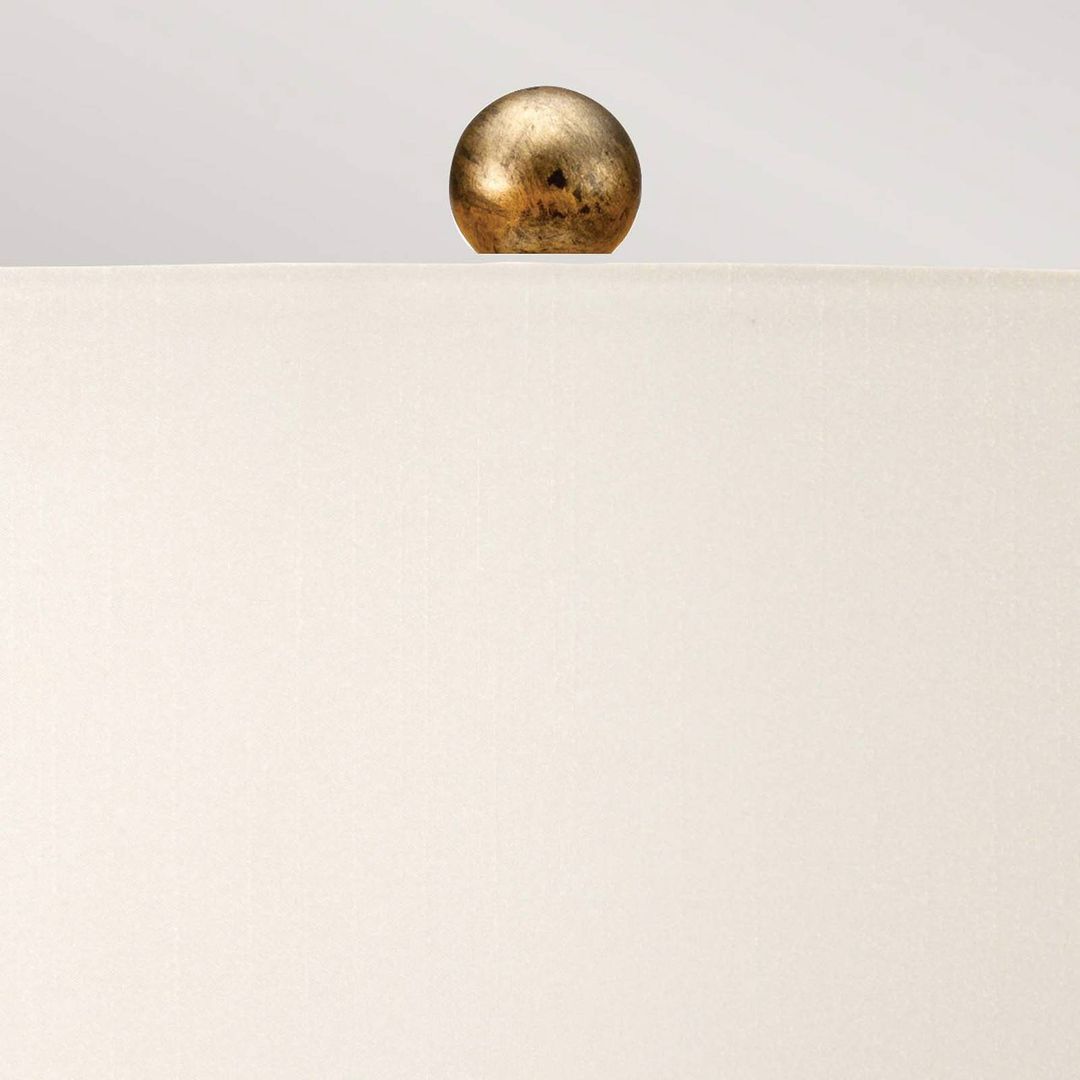 Elstead Amarilli table lamp, bronze, white textile shade - Image 1