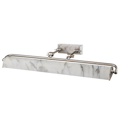 Elstead Winchfield wall light, width 70 cm, white marbled/nickel - Thumbnail 2