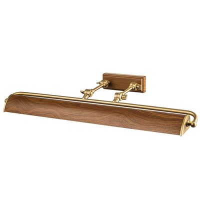 Elstead Winchfield wall light, width 70 cm, wood-coloured/brass - Thumbnail 2