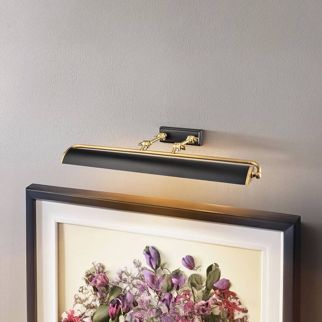 Elstead Winchfield wall light, width 70 cm, black/brass - Image 1