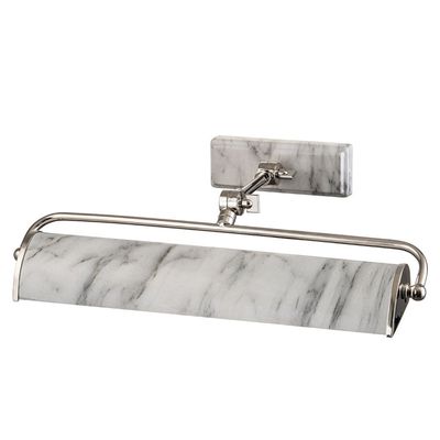 Elstead Winchfield wall light, width 45 cm, white marbled/nickel - Thumbnail 2