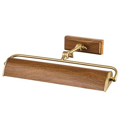 Elstead Winchfield wall light, width 45 cm, wood-coloured/brass - Thumbnail 2