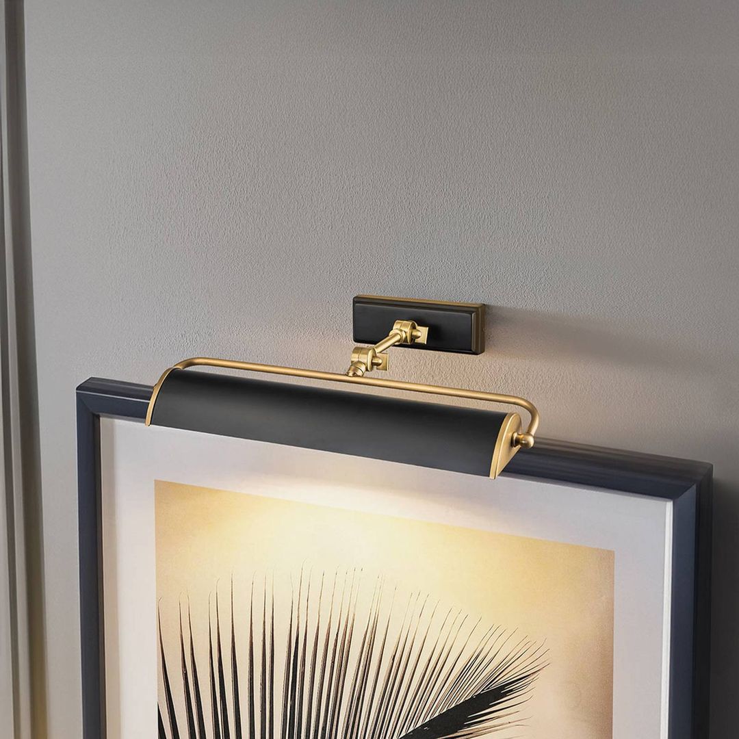 Elstead Winchfield wall light, width 45 cm, black/brass - Image 1