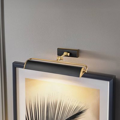 Elstead Winchfield wall light, width 45 cm, black/brass