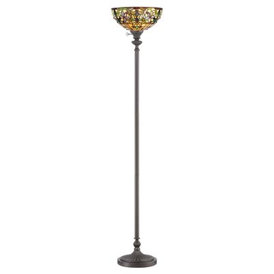 QUOIZEL Kami uplighter floor lamp with a Tiffany-style lampshade - Thumbnail 2
