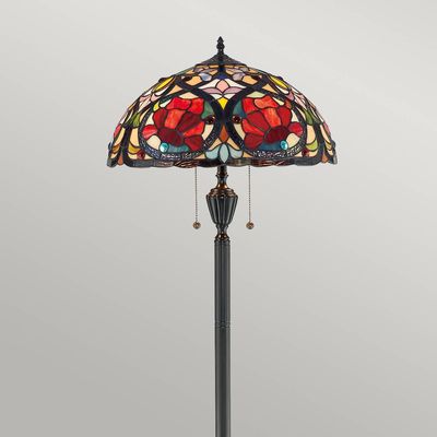 QUOIZEL Larissa floor lamp with a Tiffany-style lampshade