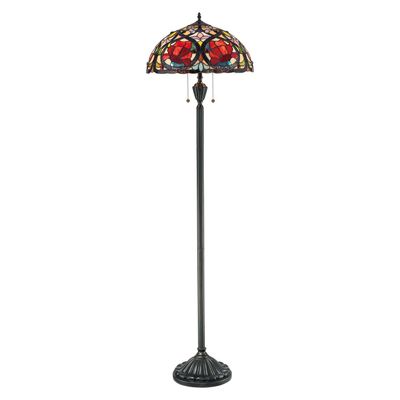 QUOIZEL Larissa floor lamp with a Tiffany-style lampshade - Thumbnail 2