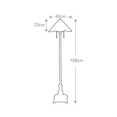 QUOIZEL Inglenook floor lamp, Tiffany style, bronze, height 158 cm