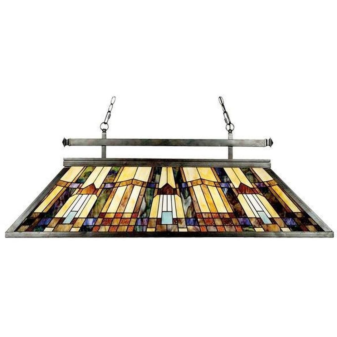 Inglenook 3 Light Tiffany Ceiling Pendant Island Chandelier Light Bronze - Bronze - Image 1