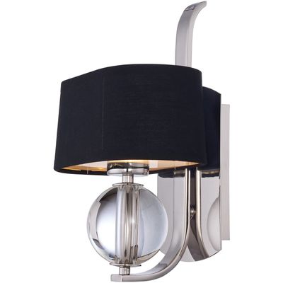 QUOIZEL Gotham wall light, fabric lampshade, silver - Thumbnail 2