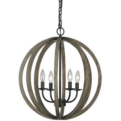 FEISS 4-light pendant light Allier, made of wood 52.1 cm - Thumbnail 2