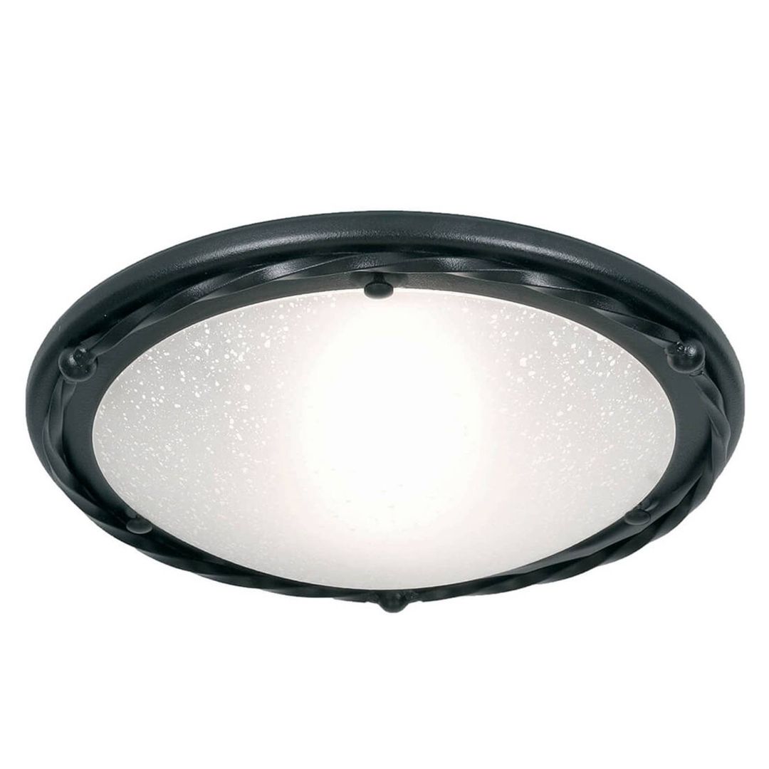 Pembroke 1 Light Flush Ceiling Light Black, E27 - Black - Image 1