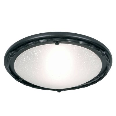 Pembroke 1 Light Flush Ceiling Light Black, E27 - Black