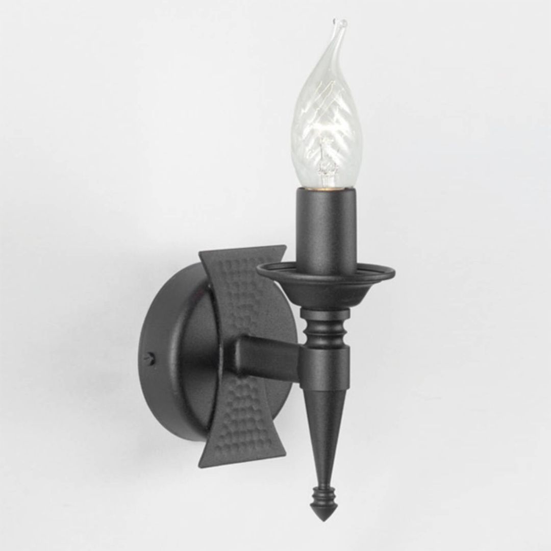 Elstead Saxon Wall Light Medieval Single Bulb Black - Image 1