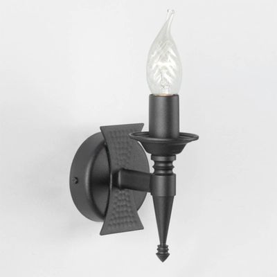 Elstead Saxon Wall Light Medieval Single Bulb Black