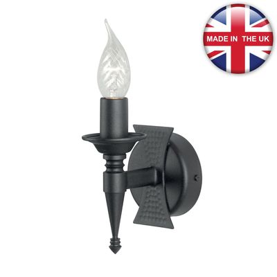 Elstead Saxon Wall Light Medieval Single Bulb Black - Thumbnail 2