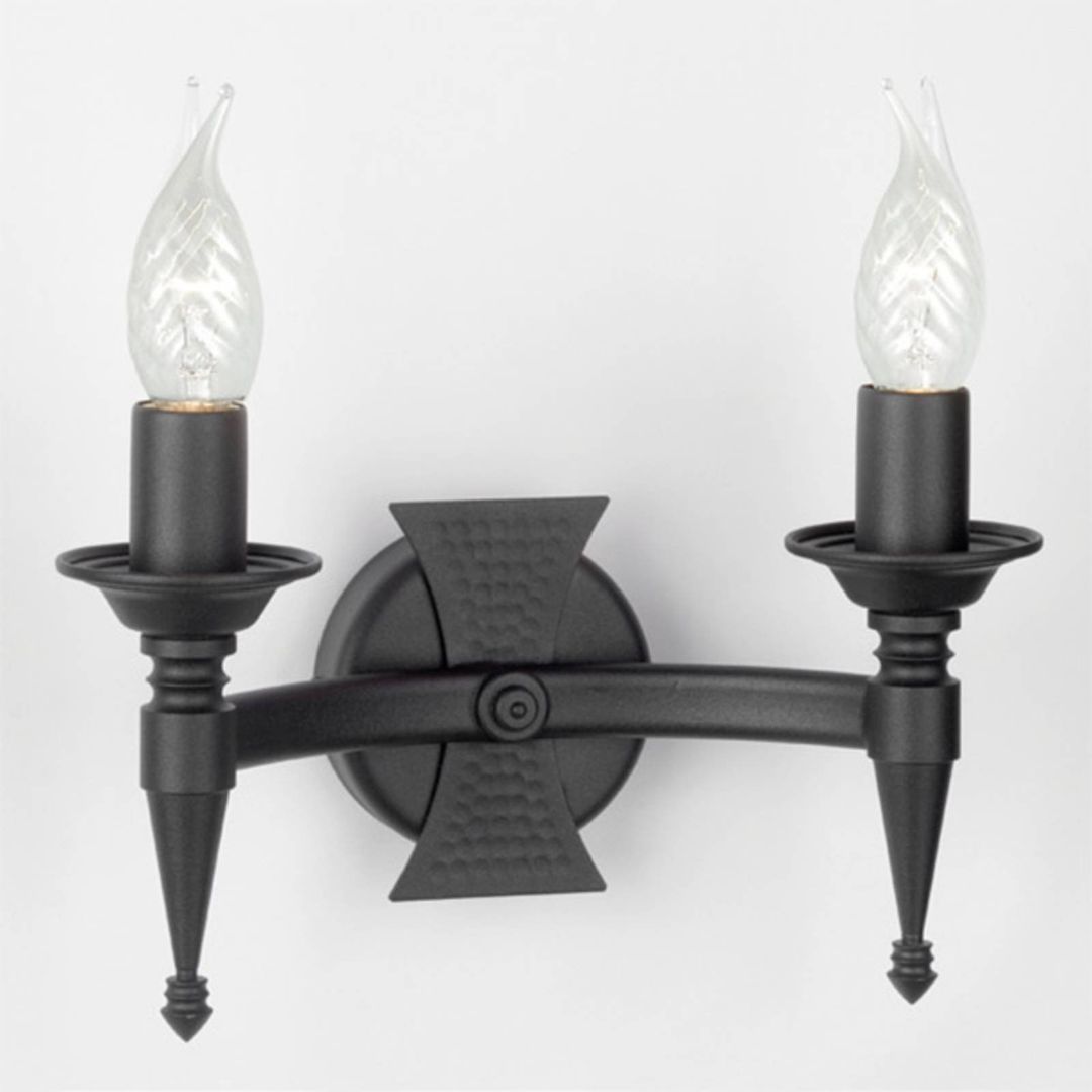 Elstead Saxon Wall Light Two Bulbs Black - Image 1