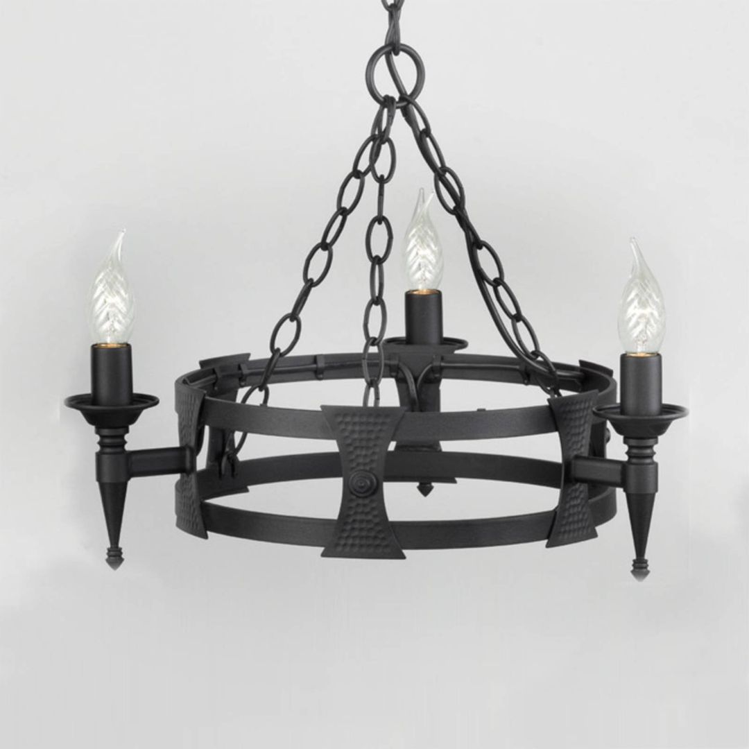 Elstead Saxon Hanging Light Three Bulbs Black - Image 1