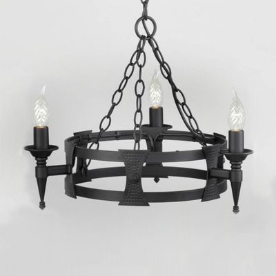 Elstead Saxon Hanging Light Three Bulbs Black