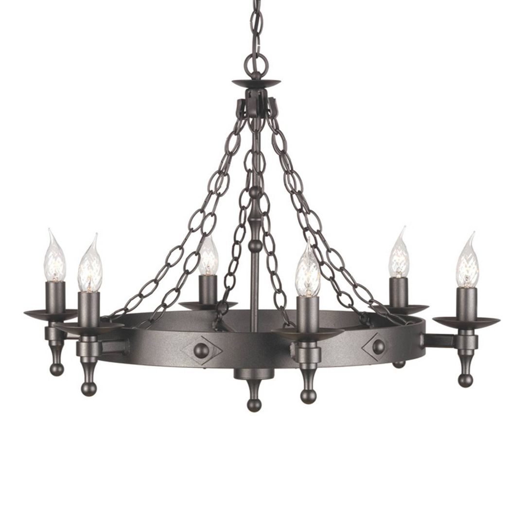 Warwick 6 Light Chandelier Graphite Black Finish, E14 - Graphite Black - Image 1