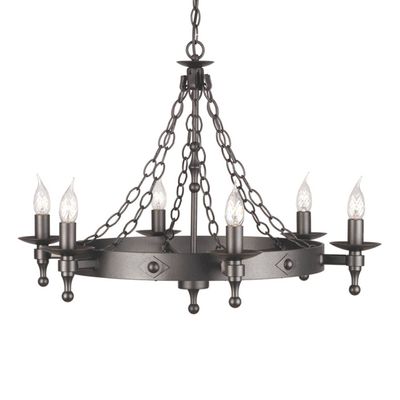 Warwick 6 Light Chandelier Graphite Black Finish, E14 - Graphite Black
