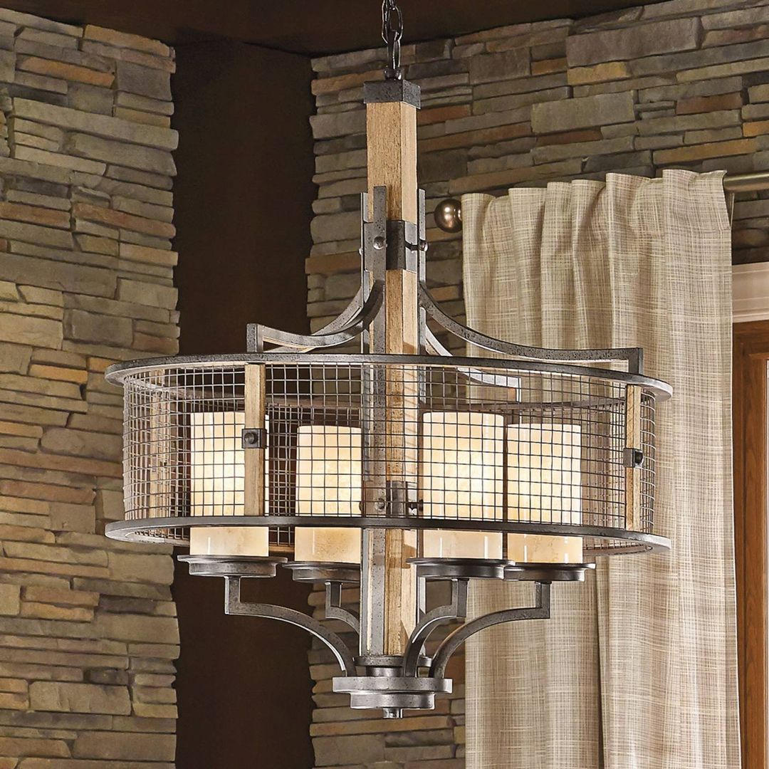 KICHLER Rustic country style chandelier Ahrendale - Image 1