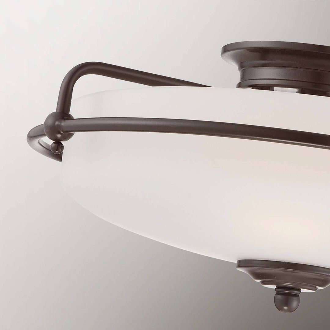 QUOIZEL Griffin F ceiling light, bronze/opal glass, Ø 42 cm - Image 1