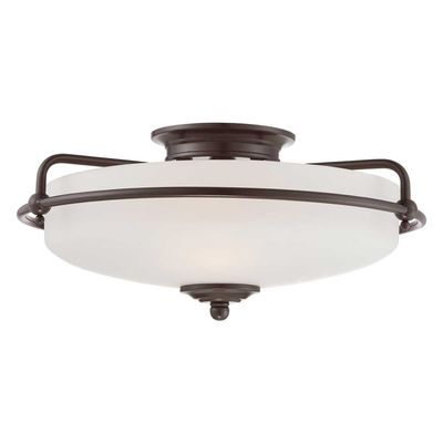 QUOIZEL Griffin F ceiling light, bronze/opal glass, Ø 42 cm - Thumbnail 2
