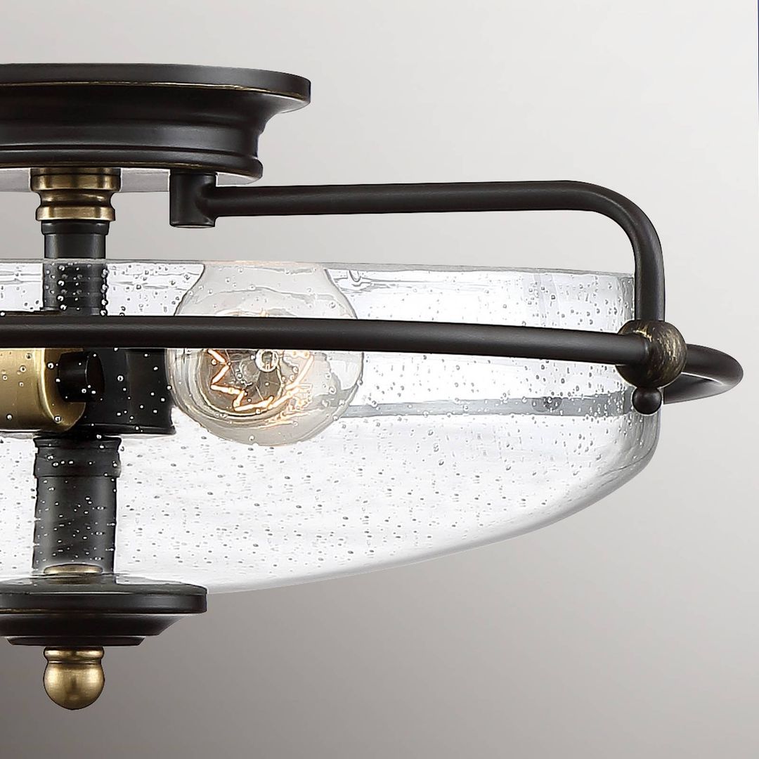 QUOIZEL Griffin Ceiling lamp bronze/clear, 3-bulb - Image 1
